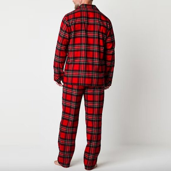 St. John's Bay Mens Flannel Long Sleeve 2-pc. Pajama Sets, Sz XXL 925405 - Picture 4 of 4